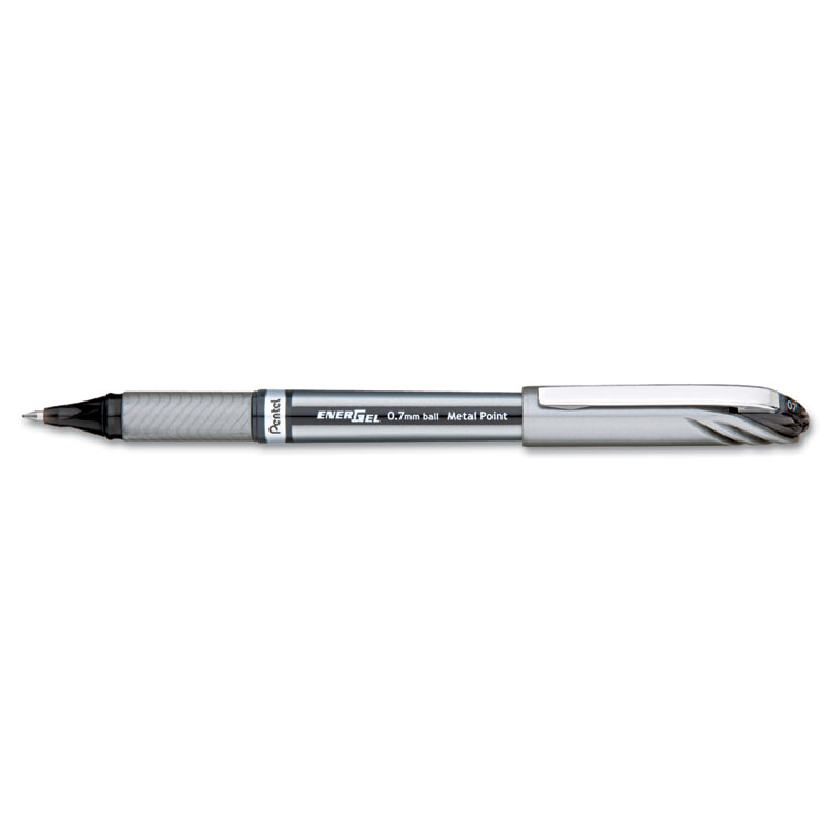 Picture of Gel Pen, Pentel® EnerGel NV Liquid ,  .7mm, Gray Barrel, Black Ink, Dozen