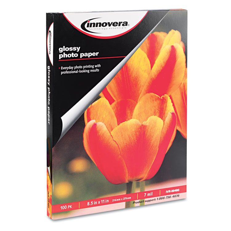 Picture of Glossy Photo Paper, 8-1/2 x 11, 100 Sheets/Pack