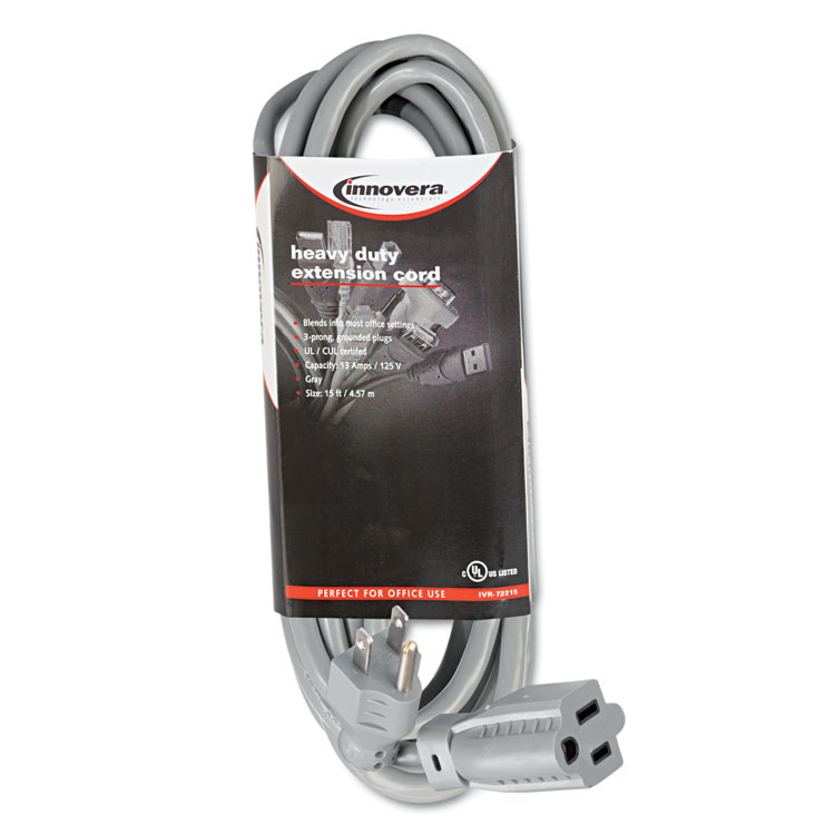 Picture of Indoor Heavy-Duty Extension Cord, 15ft, Gray