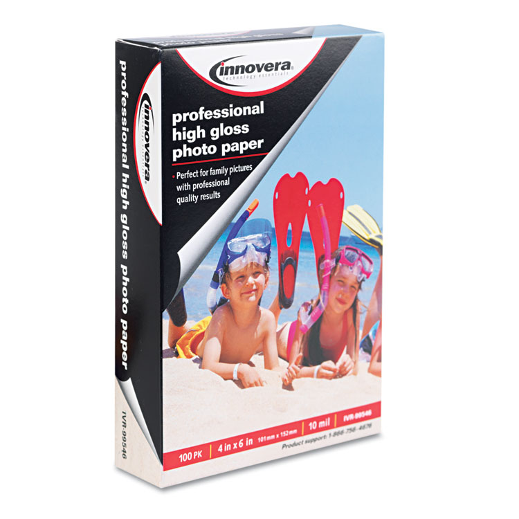 Picture of High-Gloss Photo Paper, 4 x 6, 100 Sheets/Pack
