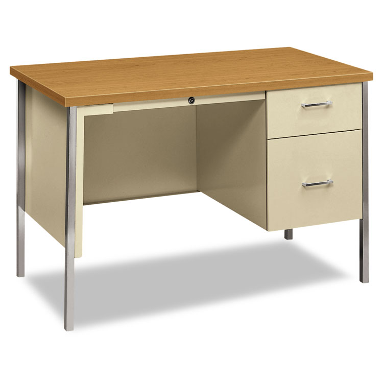 Picture of 34000 Series Right Pedestal Desk, 45 1/4w x 24d x 29 1/2h, Harvest/Putty