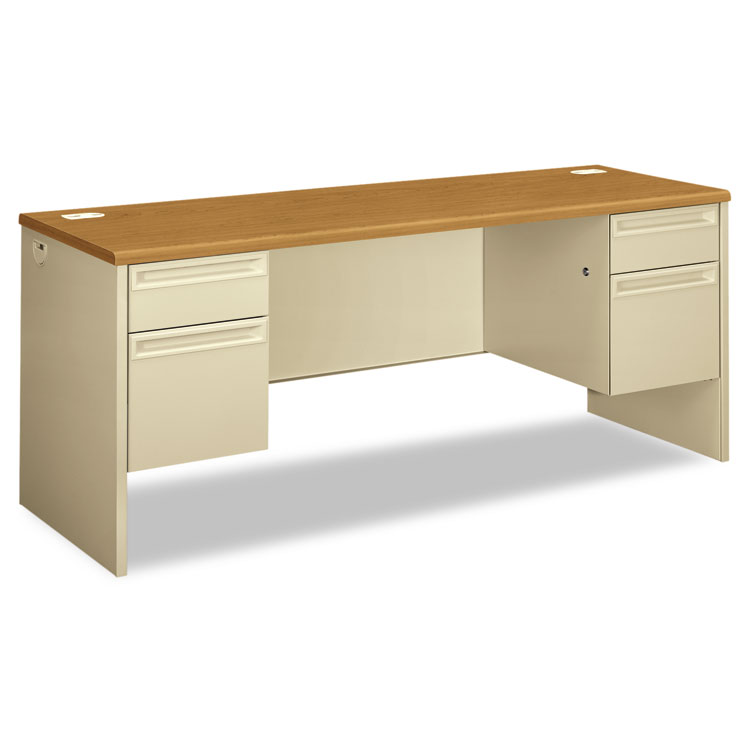 Picture of 38000 Series Kneespace Credenza, 72w x 24d x 29-1/2h, Harvest/Putty