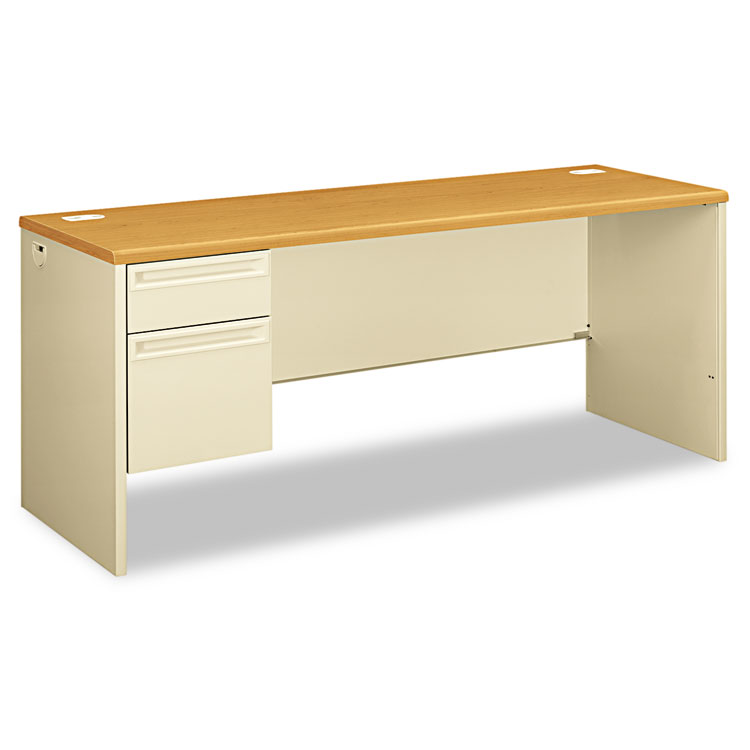 Picture of 38000 Series Left Pedestal Credenza, 72w x 24d x 29-1/2h, Harvest/Putty