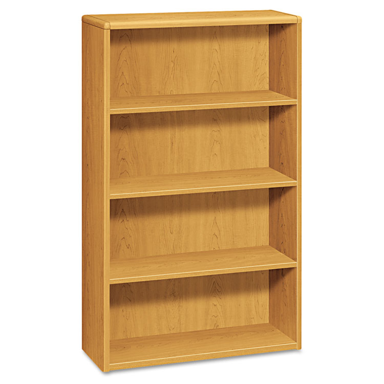 Picture of 10700 Series Wood Bookcase, Four Shelf, 36w x 13 1/8d x 57 1/8h, Harvest