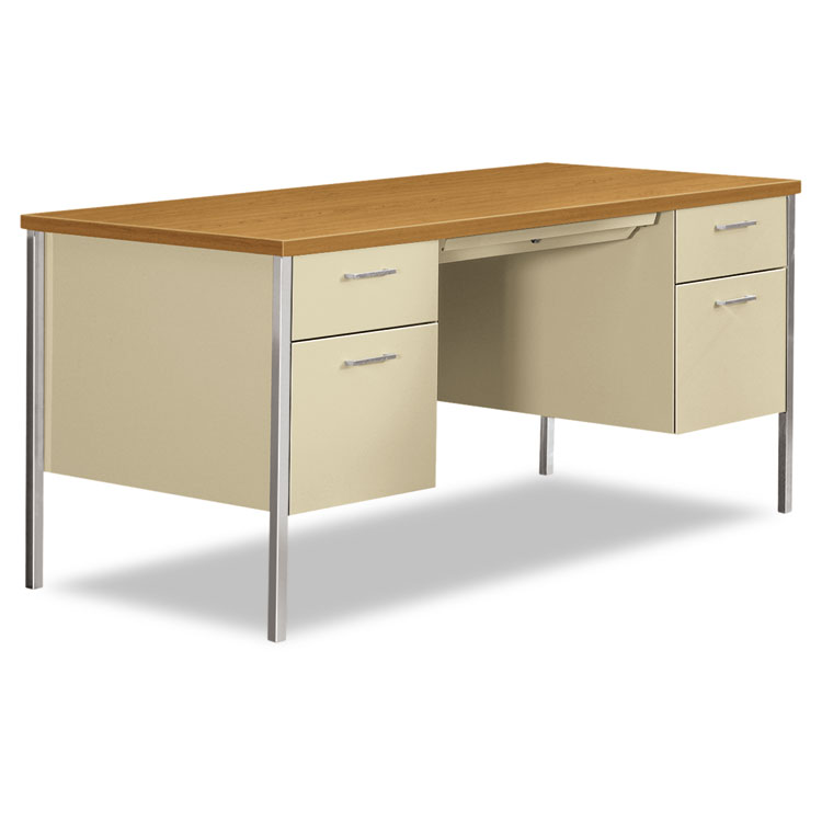 Picture of 34000 Series Double Pedestal Desk, 60w x 30d x 29 1/2h, Harvest/Putty