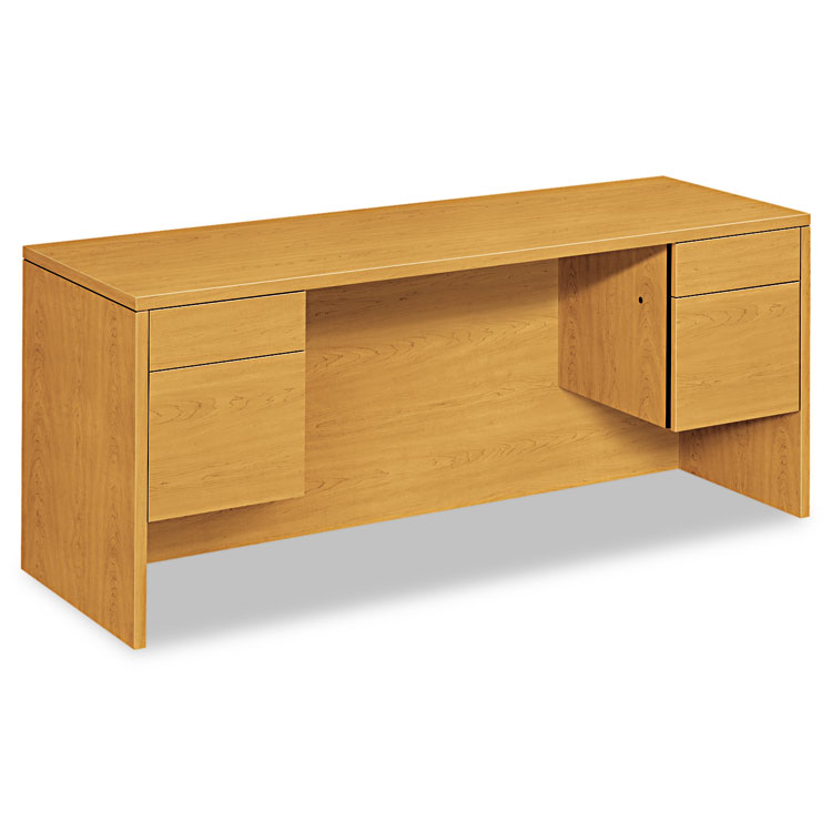 Picture of 10500 Series Kneespace Credenza With 3/4-Height Pedestals, 72w x 24d, Harvest