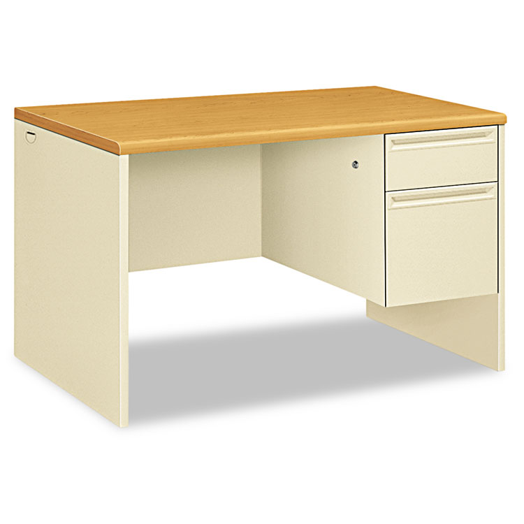 Picture of 38000 Series Right Pedestal Desk, 48w x 30d x 29-1/2h, Harvest/Putty