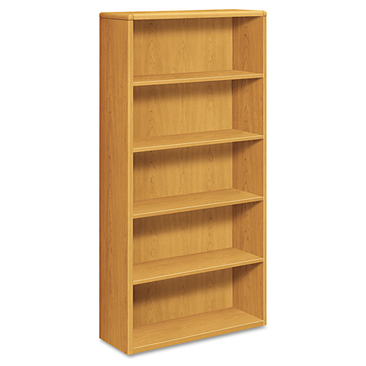 Picture of 10700 Series Wood Bookcase, Five Shelf, 36w x 13 1/8d x 71h, Harvest