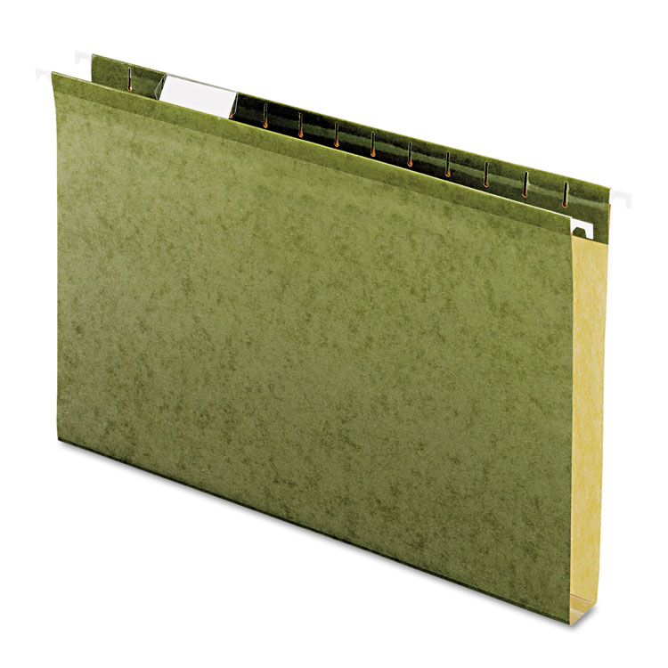 Picture of Reinforced 1" Extra Capacity Hanging Folders, Legal, Standard Green, 25/Box