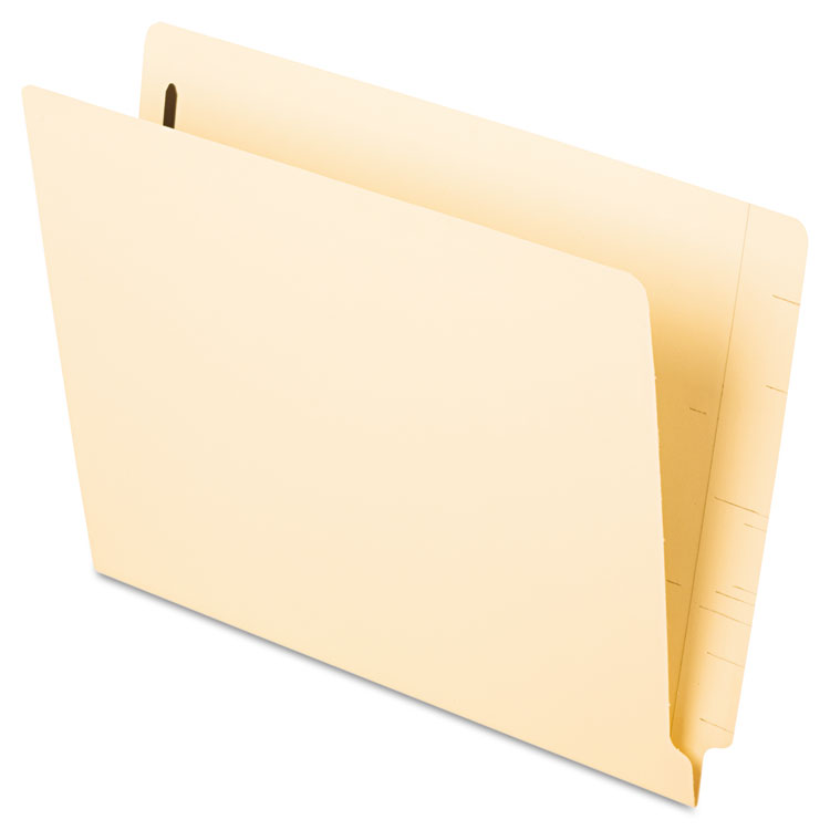 Picture of Laminated Spine End Tab Folder with 1 Fastener, 11 pt Manila, Letter, 50/Box