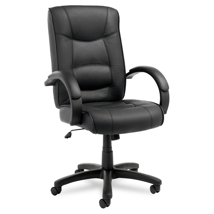 Picture of Alera Strada Series High-Back Swivel/Tilt Chair, Black Top-Grain Leather