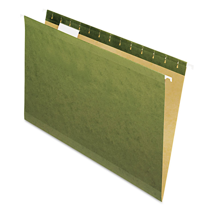 Picture of Hanging File Folders, No Tabs, Legal, Standard Green, 25/Box