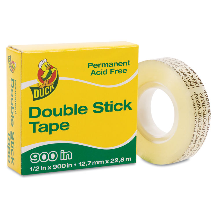 Picture of Permanent Double-Stick Tape, 1/2" x 900", 1" Core, Clear