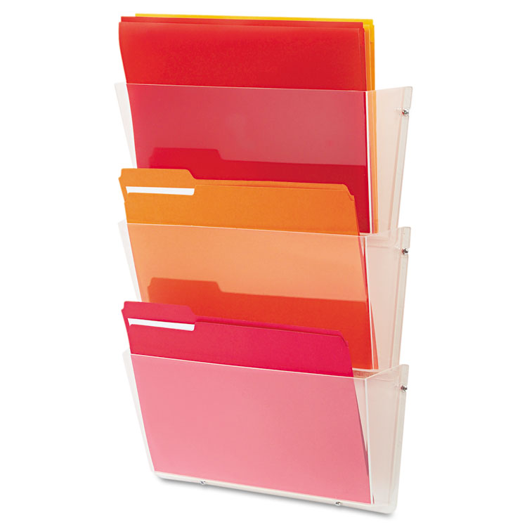 Picture of Wall File Set, Deflecto® Unbreakable, Letter, Three Pocket, Clear