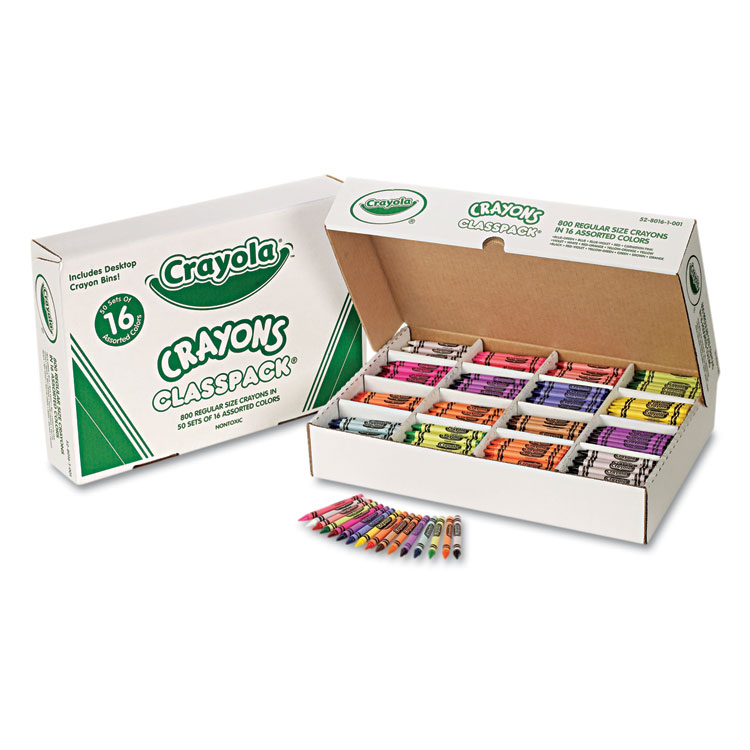 Picture of Classpack Regular Crayons, 16 Colors, 800/BX