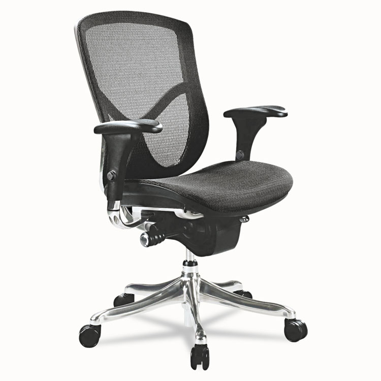 Picture of Alera EQ Series Ergonomic Multifunction Mid-Back Mesh Chair, Aluminum Base