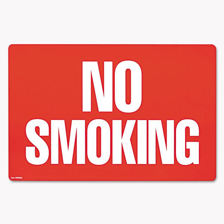 Picture of Two-Sided Signs, No Smoking/No Fumar, 8 x 12, Red