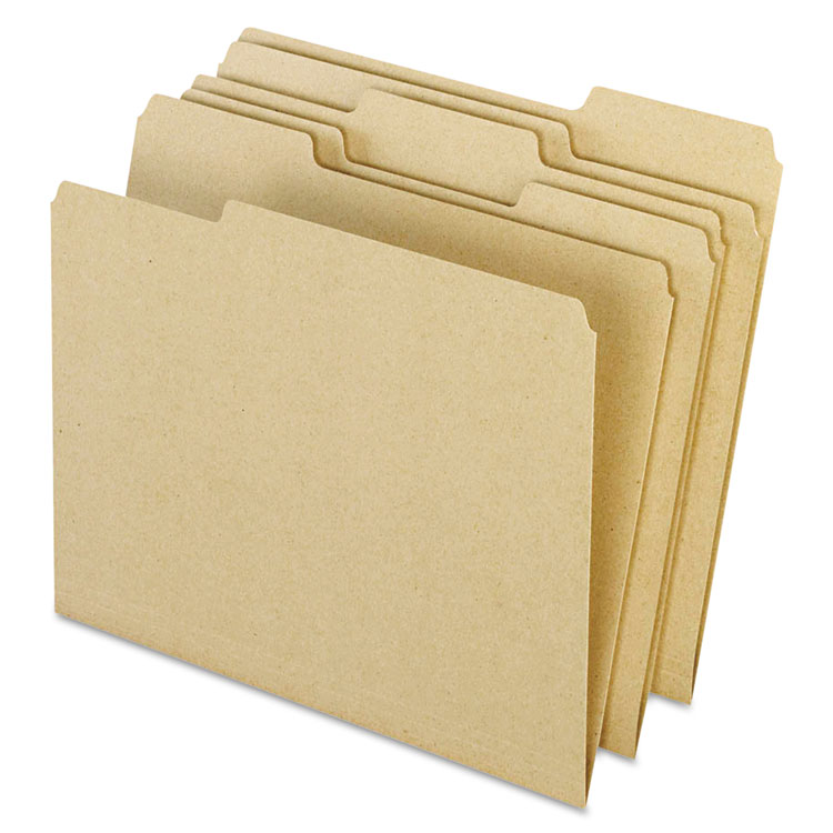 Picture of Earthwise Recycled Colored File Folders, 1/3 Top Tab, Letter, Natural, 100/BX