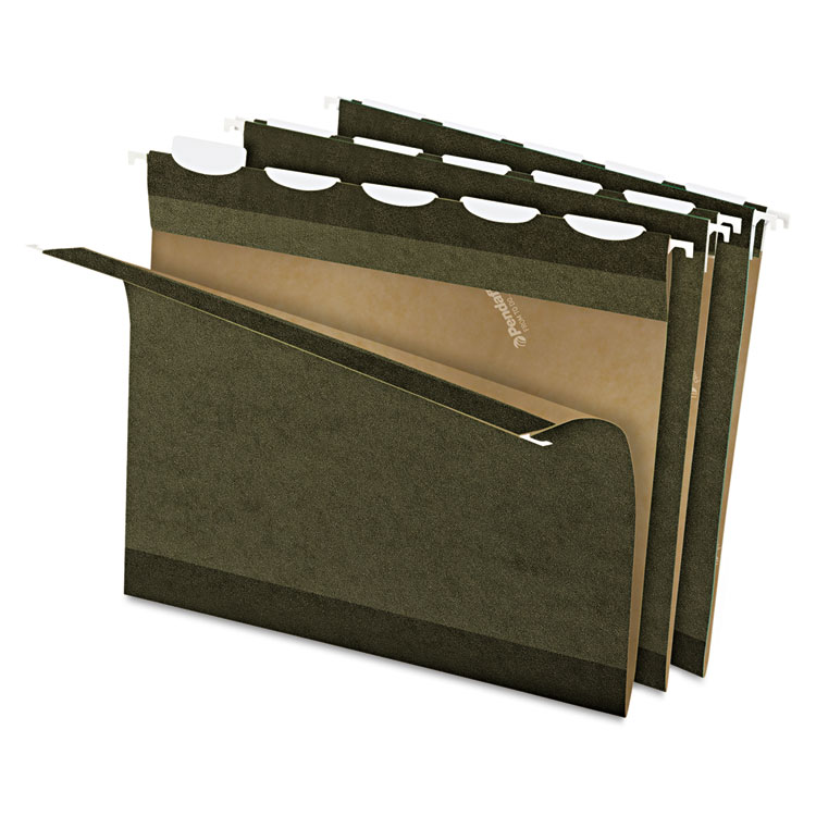 Picture of Ready-Tab Reinforced Hanging Folders, 1/5 Tab, Letter, Green, 25/Box