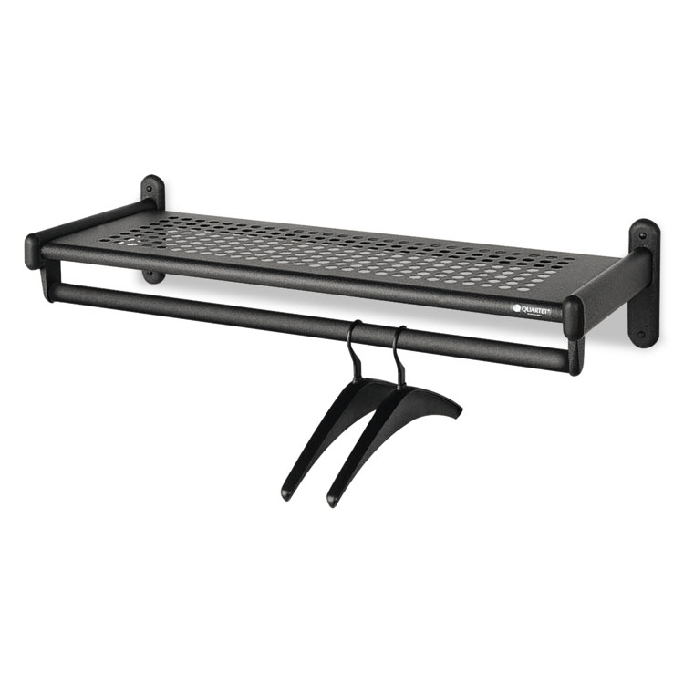 Picture of Metal Wall Shelf Rack, Powder Coated Textured Steel, 48w x 14-1/2d x 6h, Black
