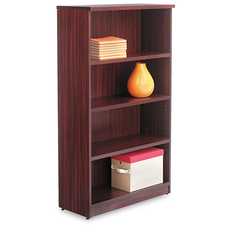 Picture of Alera Valencia Series Bookcase, Four-Shelf, 31 3/4w x 14d x 55h, Mahogany
