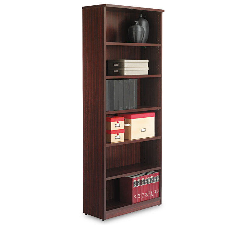 Picture of Alera Valencia Series Bookcase, Six-Shelf, 31 3/4w x 14d x 80 3/8h, Mahogany