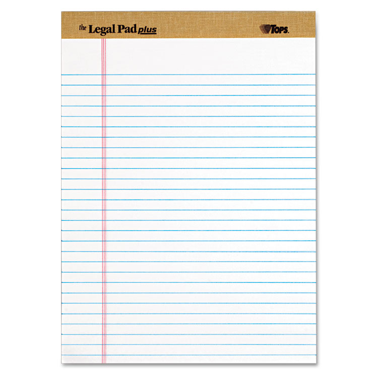Picture of The Legal Pad Ruled Perforated Pads, Legal/Wide, 8 1/2 x 11 3/4, White, Dozen