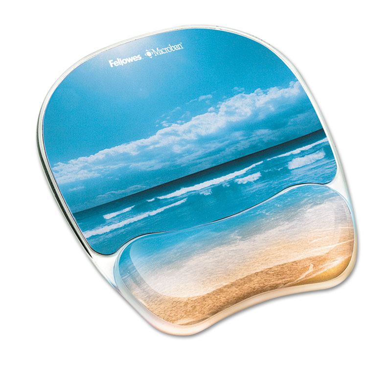 Picture of Gel Mouse Pad w/Wrist Rest, Photo, 7 7/8 x 9 1/4, Sandy Beach