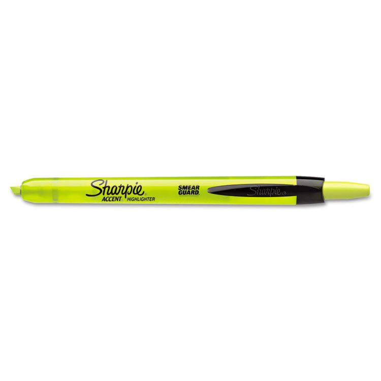Picture of Accent Retractable Highlighters, Chisel Tip, Fluorescent Yellow, Dozen