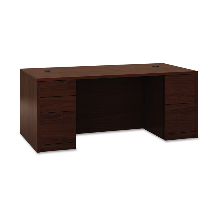 Picture of 10500 Series Double Pedestal Desk, Full-Height Pedestals, 72w x 36d, Mahogany