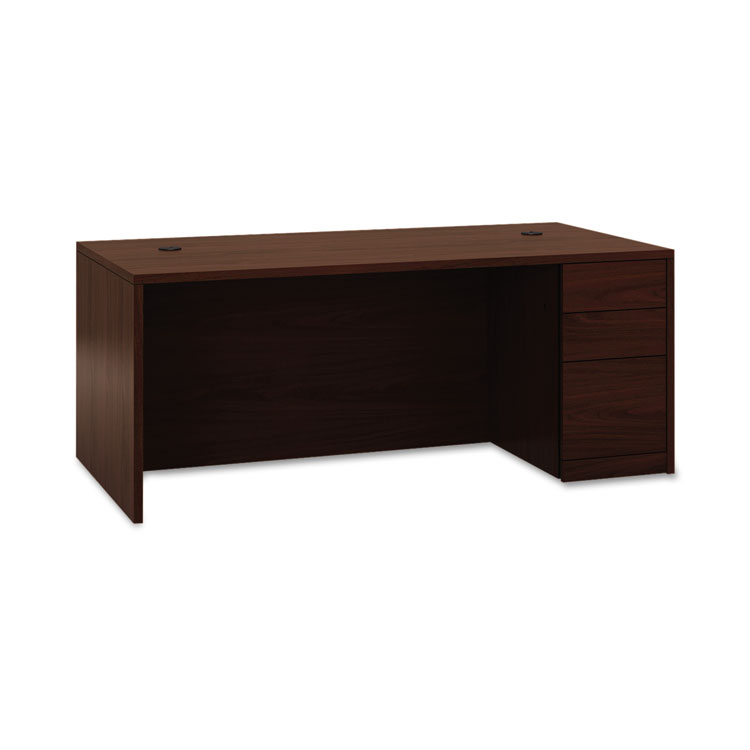 Picture of 10500 Series "L" Single Ped Desk, Right Full-Height Ped, 72 x 36, Mahogany