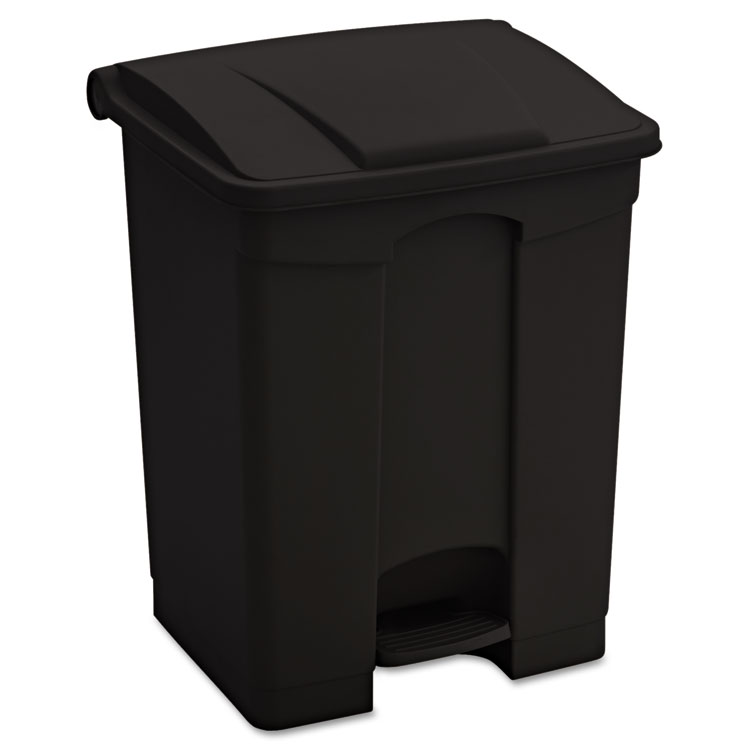 Picture of Large Capacity Plastic Step-On Receptacle, 17gal, Black