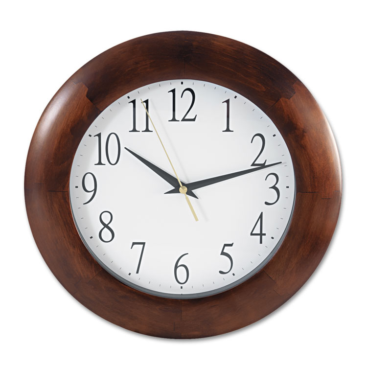 Picture of Round Wood Clock, 12 3/4", Cherry