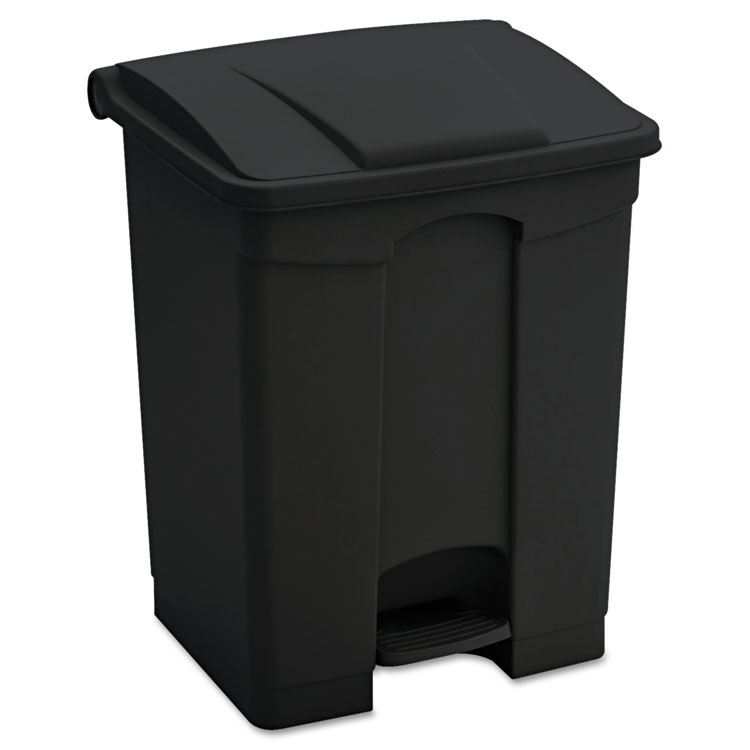 Picture of Large Capacity Plastic Step-On Receptacle, 23gal, Black