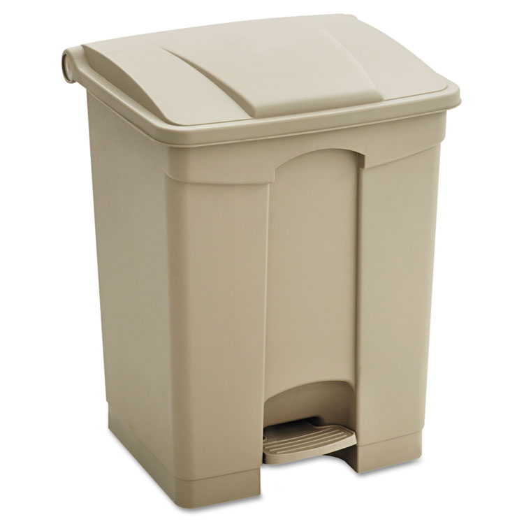 Picture of Large Capacity Plastic Step-On Receptacle, 23gal, Tan