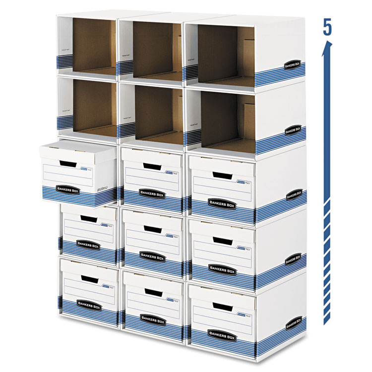 Picture of File/Cube Box Shell, Legal/Letter, 12 x 15 x 10, White/Blue