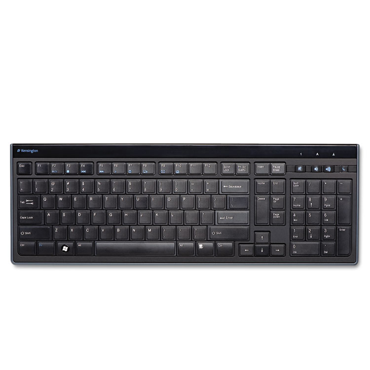 Picture of Slim Type Standard Keyboard, 104 Keys, Black/Silver