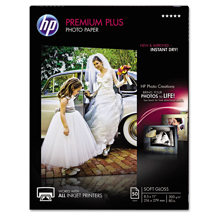Picture of Premium Plus Photo Paper, 80 lbs., Soft-Gloss, 8-1/2 x 11, 50 Sheets/Pack