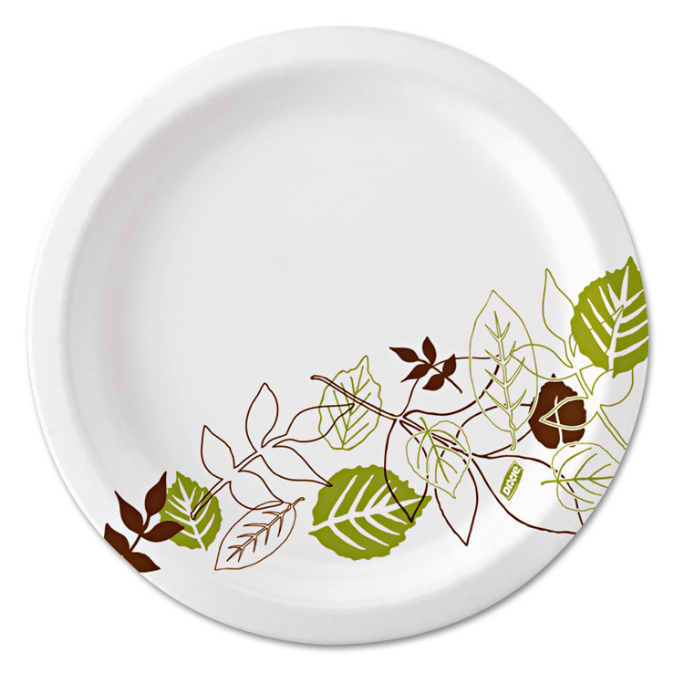 Picture of Pathways Soak-Proof Shield Mediumweight Paper Plates, 6 7/8", Grn/burg, 500/ct