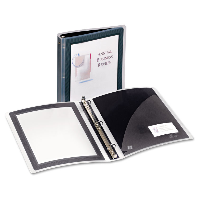 Picture of Flexi-View Binder w/Round Rings, 11 x 8 1/2, 1 1/2" Cap, Black