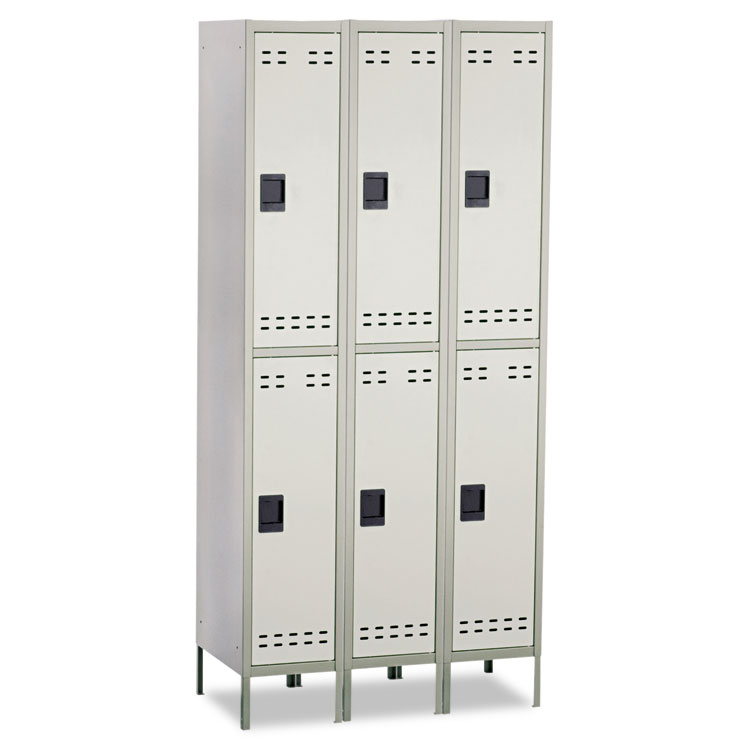 Picture of Double-Tier, Three-Column Locker, 36w x 18d x 78h, Two-Tone Gray