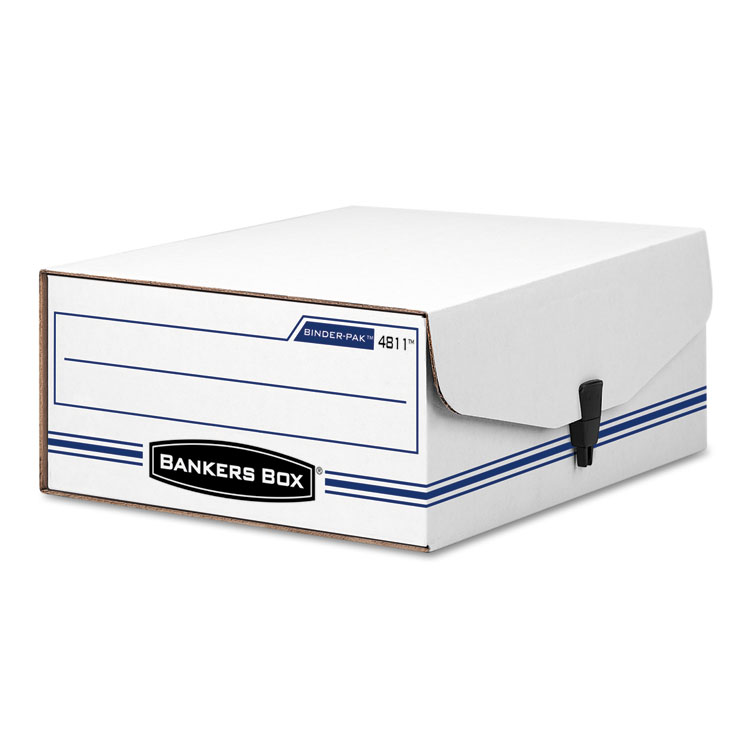 Picture of LIBERTY Binder-Pak Storage Box, Letter, Snap Fastener, White/Blue