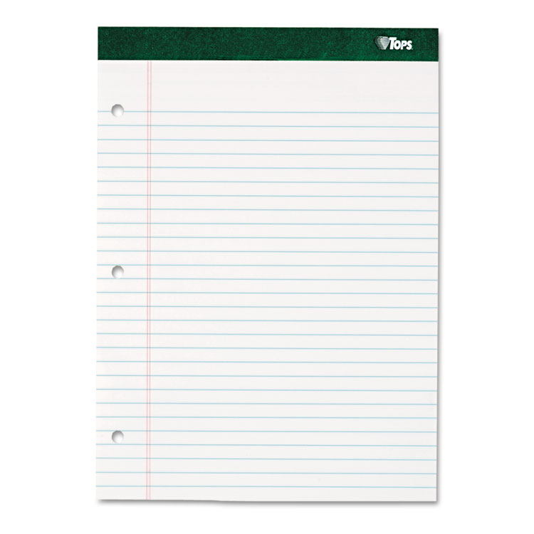 Picture of Double Docket Writing Pad, 8 1/2 x 11 3/4, Legal/Wide, White, 100 Sheets