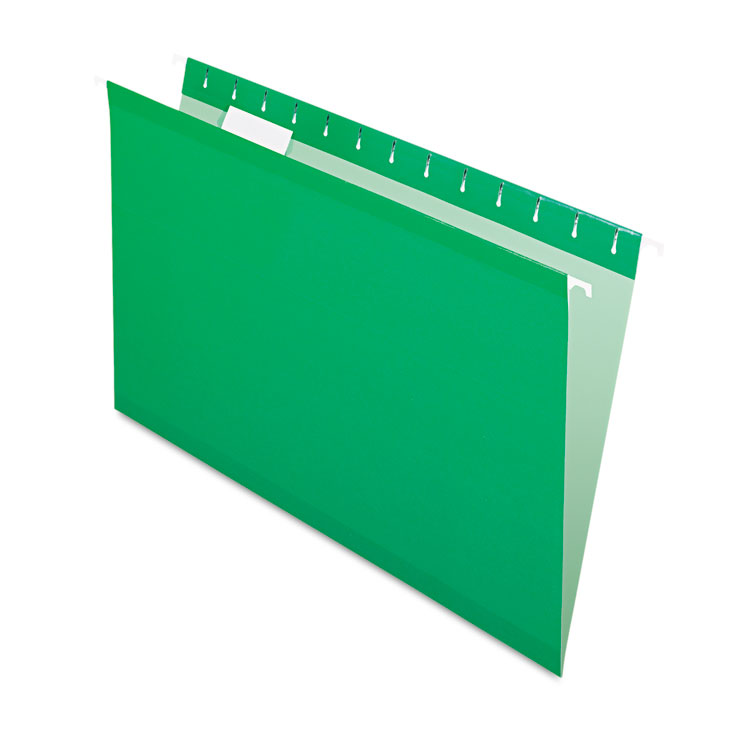 Picture of Reinforced Hanging Folders, 1/5 Tab, Legal, Bright Green, 25/Box