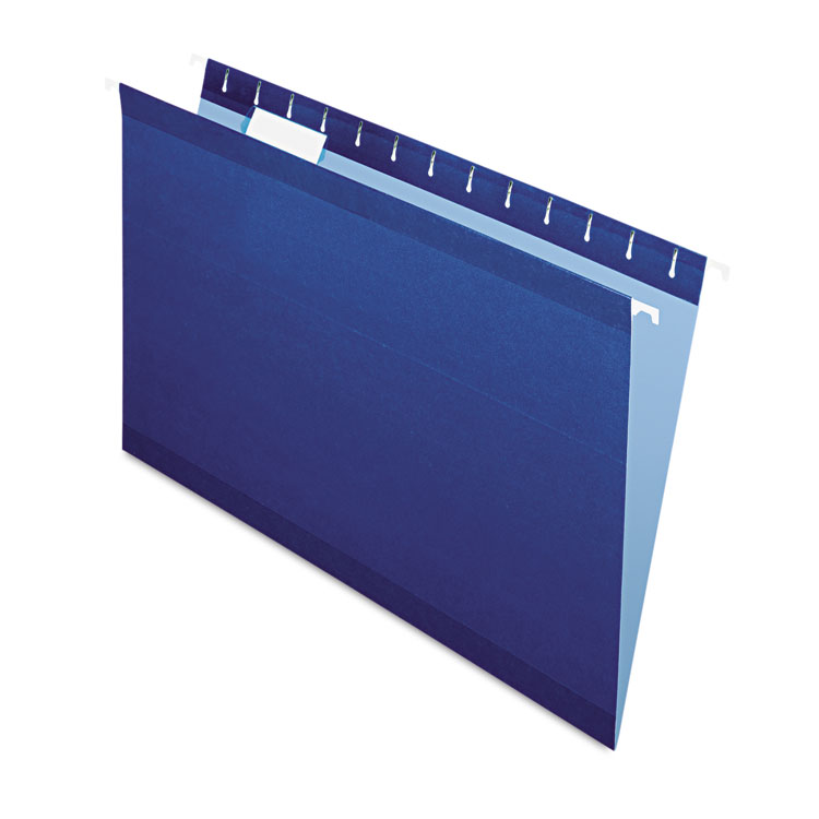 Picture of Reinforced Hanging Folders, 1/5 Tab, Legal, Navy, 25/Box
