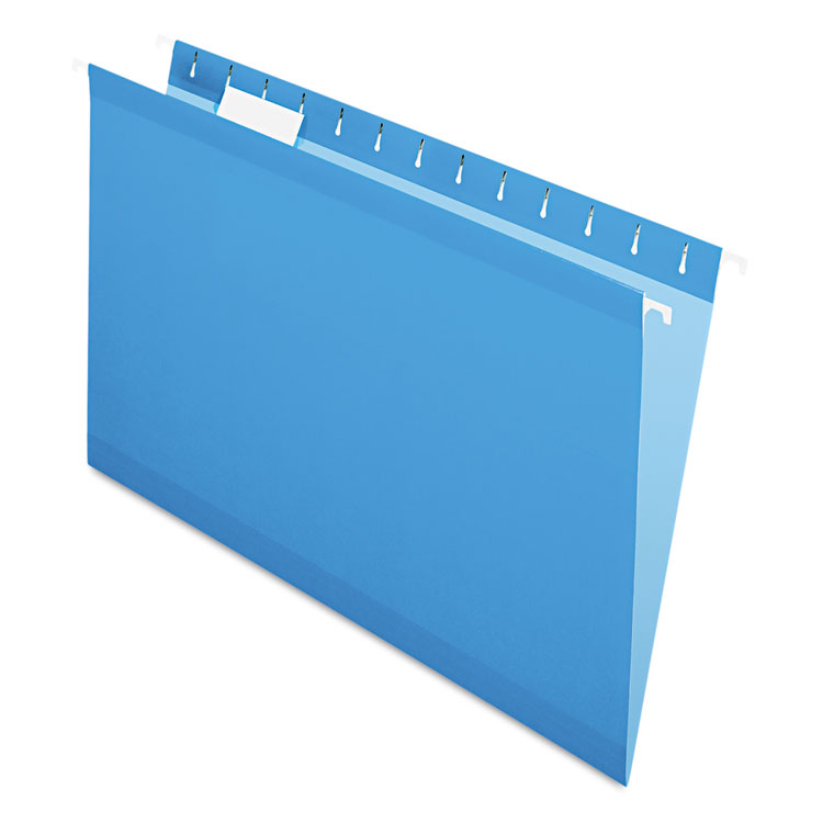 Picture of Reinforced Hanging Folders, 1/5 Tab, Legal, Blue, 25/Box