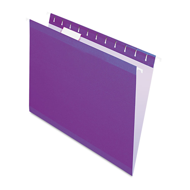 Picture of Reinforced Hanging Folders, 1/5 Tab, Letter, Violet, 25/Box