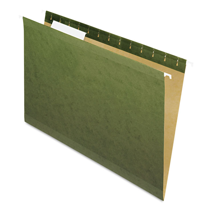 Picture of Hanging File Folders, 1/3 Tab, Legal, Standard Green, 25/Box