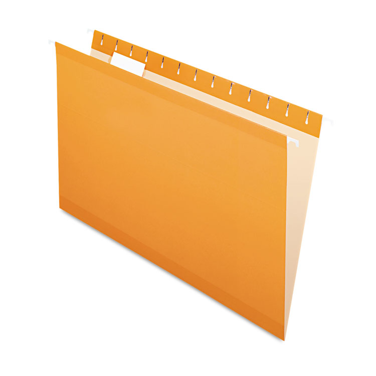 Picture of Reinforced Hanging Folders, 1/5 Tab, Legal, Orange, 25/Box