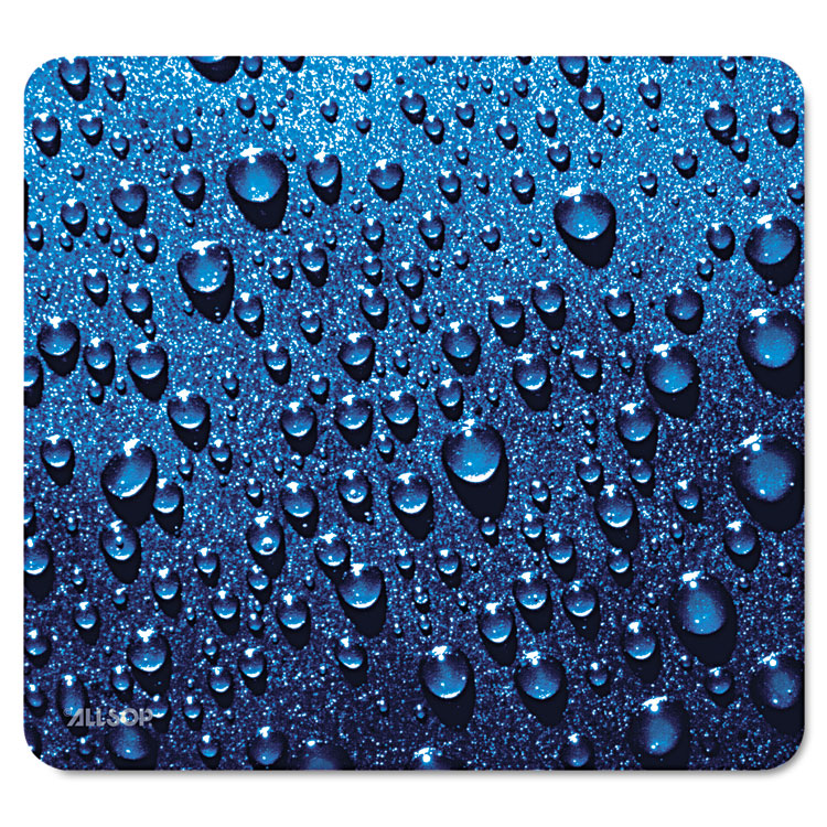 Picture of Naturesmart Mouse Pad, Raindrops Design, 8 1/2 x 8 x 1/10